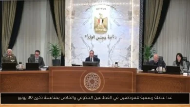 30 يونيو، إجازة رسمية، القطاع الخاص، وزارة العمل، مصر، ثورة 30 يونيو، عطلة رسمية، العاملين، قرار وزاري، الأجر المضاعف، قانون العمل، إجازة مدفوعة، إجازة مصر، المناسبات الرسمية